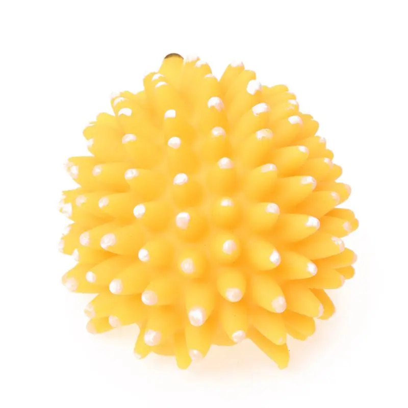 

Yellow Vinyl Rubber Hedgehog Shaped Squeaky Chew Toy for Pet Dog