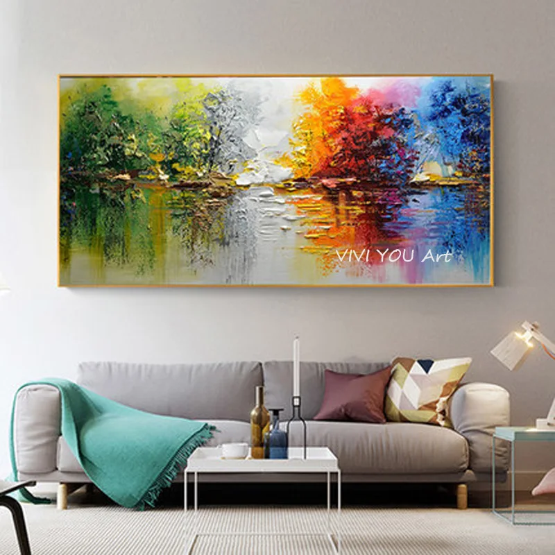 Большая художественная роспись ручной работы современный пейзаж Масляные