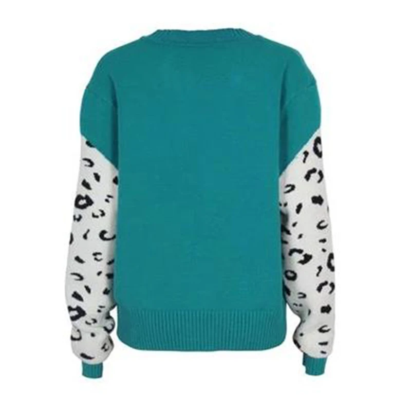 

2020 Leopard O-neck Sweaters Women Fall and Winter Long Sleeve Tiger Pattern Loose Pullover Jumpers Designer Knitted Sweaters