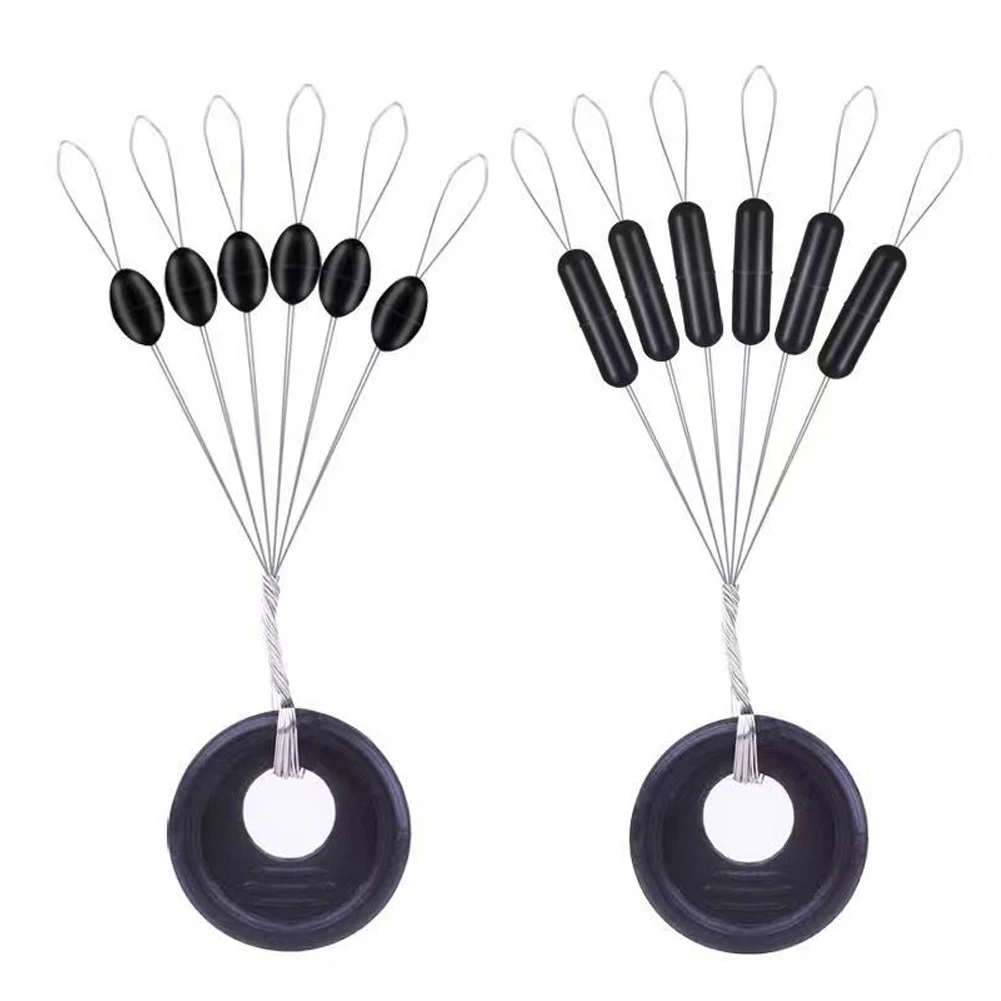 

60pcs 10 Group High Quality Black Rubber Space Beans Stopper Suitable For Fishing Line 2.5-5# Carp Fishing Accessories