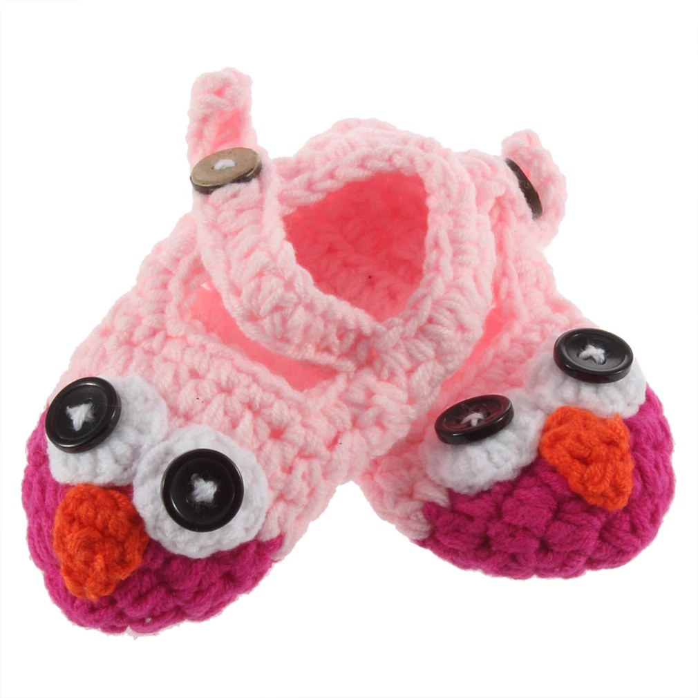 Детская обувь милая ручной работы для новорожденных вязаная крючком с совой