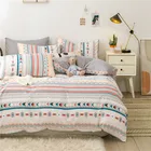 Комплект постельного белья в стиле бохо, 220x240 пододеяльник с наволочкой, 210x210 пододеяльник, геометрический рисунок кинг-сайз покрывало