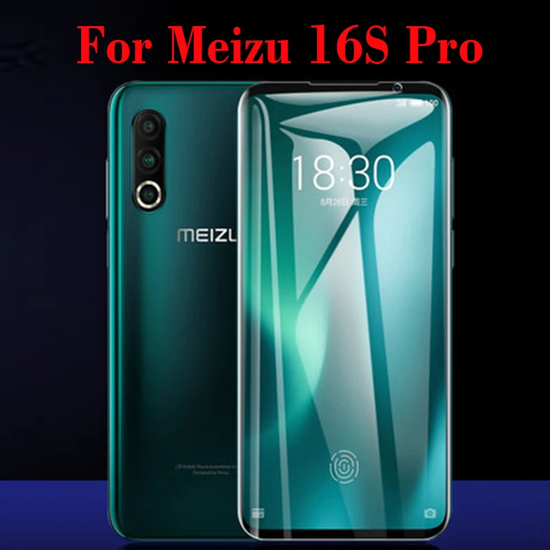 3D полностью клейкое закаленное стекло для Meizu 16S Pro Взрывозащищенная защитная