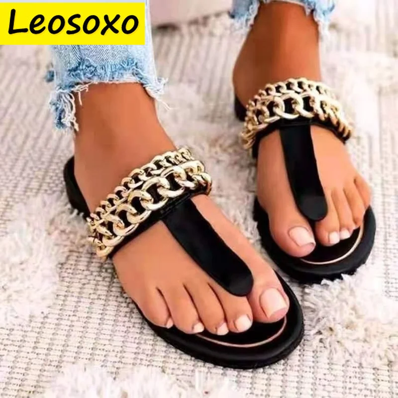 

Comfortable Women's Slippers Flat Peep-toe Sandals Women Summer 2021 with Large Flip-flops 43size Womens Slides
