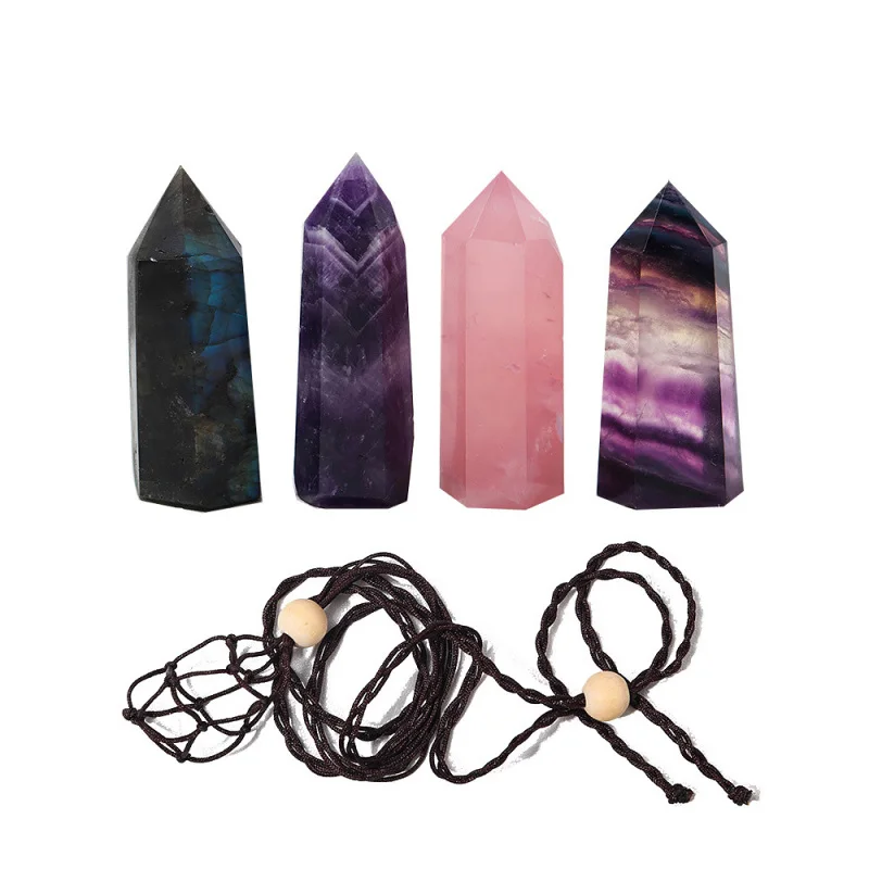 

Натуральный кристалл, искусственный камень, сумка, шестигранная призма, одноточечная подвеска, Подарочная коробка, набор «сделай сам», ювел...