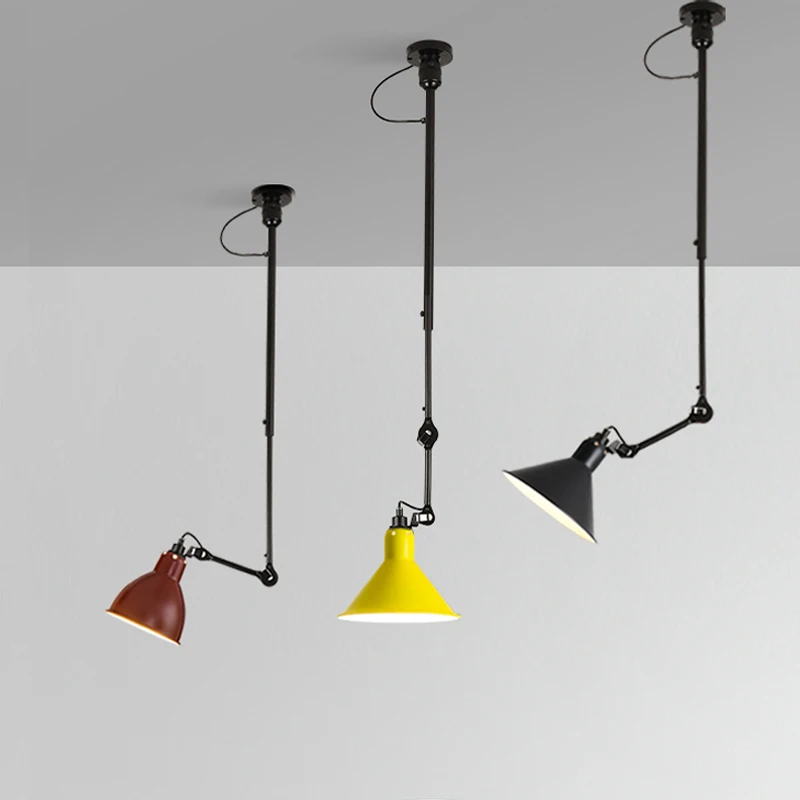 Swing Telescopic Long Rod Ceiling Lights Industrial Style lamps LED Lighting for Bedside Dining Room Living Bar | Лампы и освещение