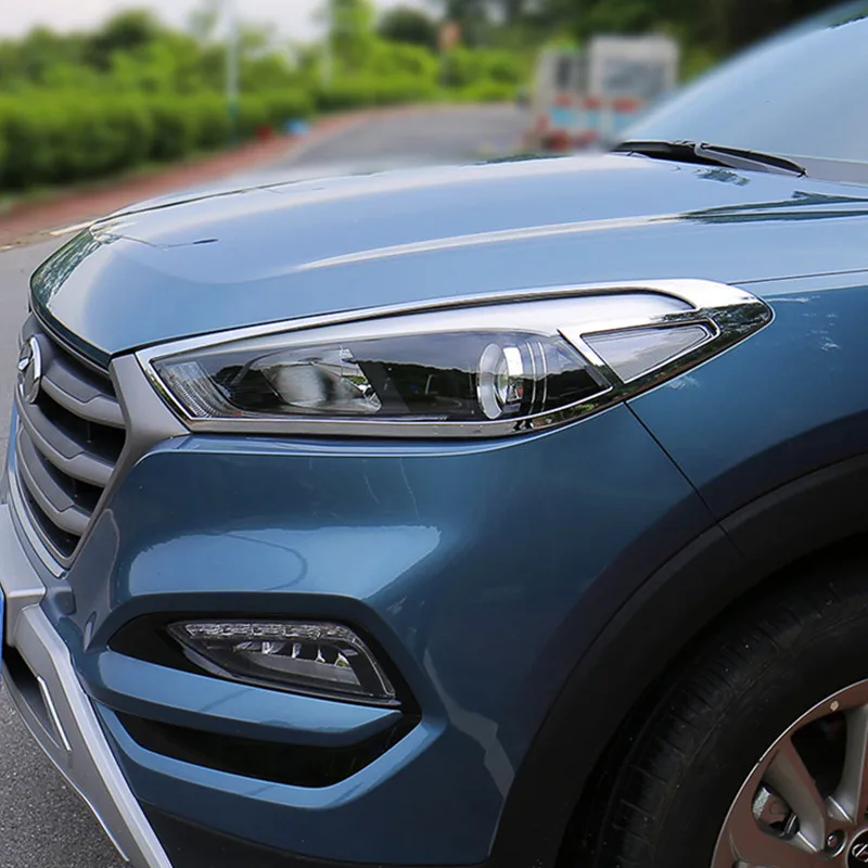 Подходит для Hyundai Tucson 2015 2018 Chrome передний задний багажник Головной фонарь абажур