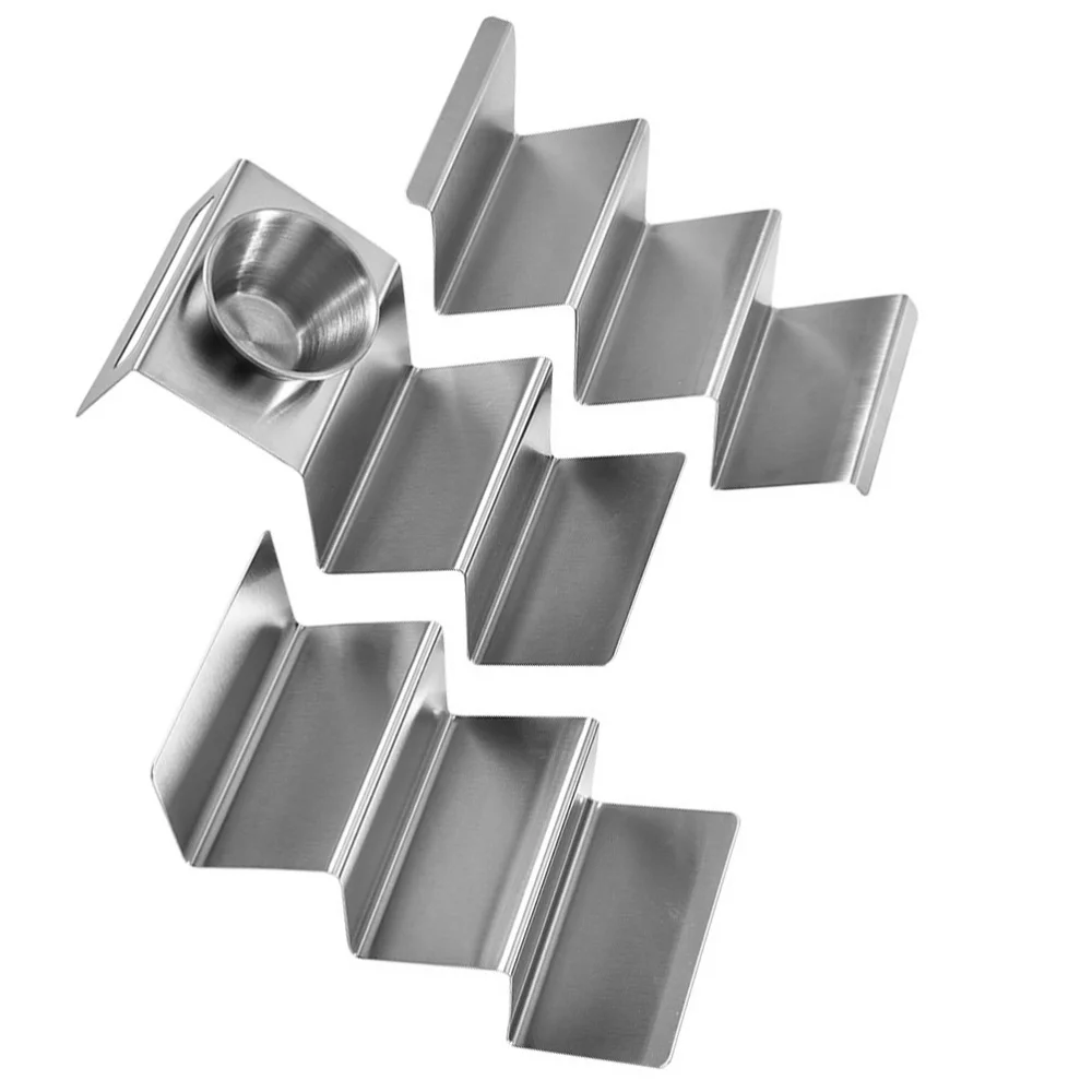 

3Pcs Stainless Steel Taco Holders Rustproof Taco Stands Display Racks (Silver)