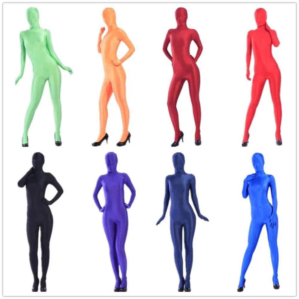 

(FZS004) Halloween Catsuit Spandex Unisex Fetish Shiny Sexy Zentai Suit Fullbody Cover