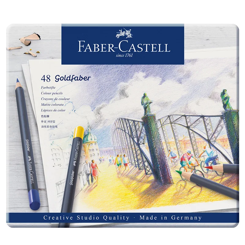 Faber Castell голубая серия Goldfaber масляный цветной карандаш разноцветная железная