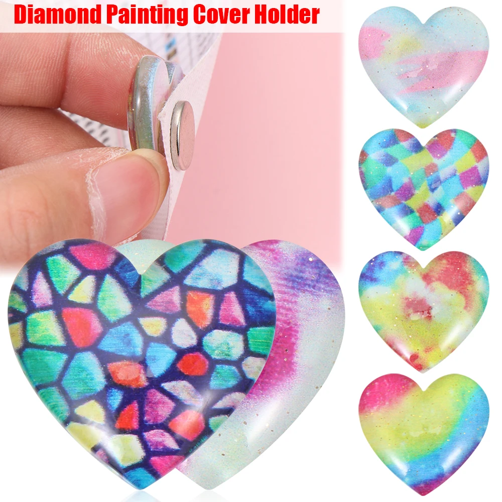 Держатель для бумаги в форме сердца алмазный магнит картин инструменты вышивки