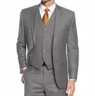 Смокинги для жениха светильник-серые, для свадьбы, классический, на заказ, деловой, вечерний, мужской костюм, 3 штуки (пиджак, жилет, брюки)
