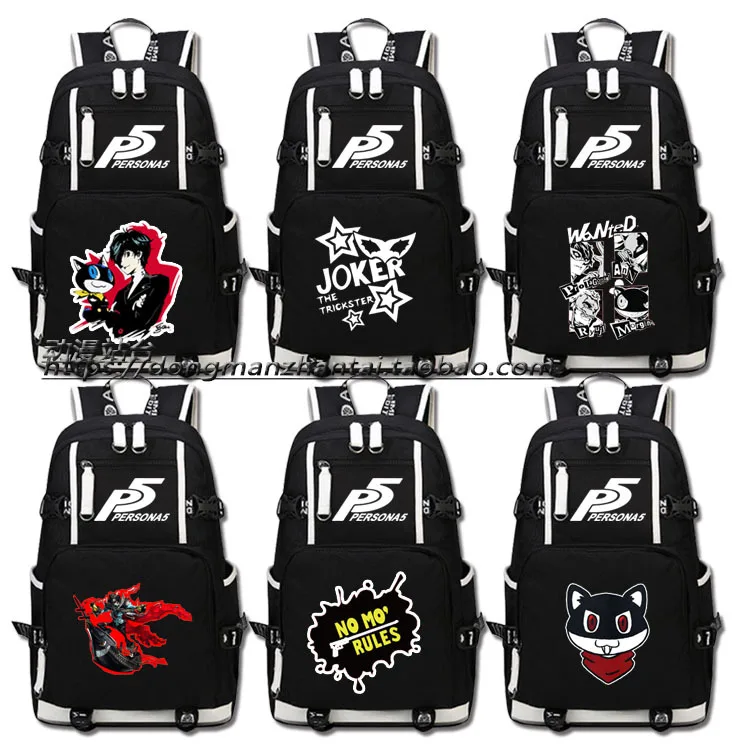 

P5 Persona 5 Luminous Backpack Student School Shoulder Bag Satchel Laptop Rucksack Knapsack Teenager Travel Gift Casual Outdoor