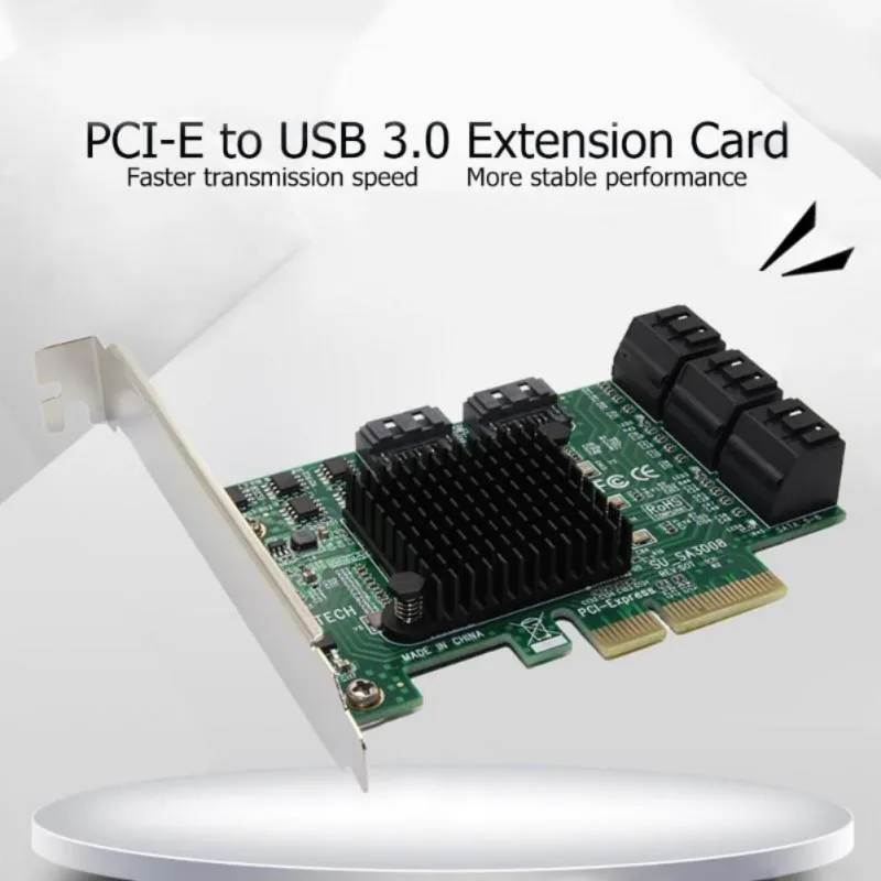 PCIe Card To SATA3.0 Expansion 8 Port High Speed 6Gbps Computer Adapter |