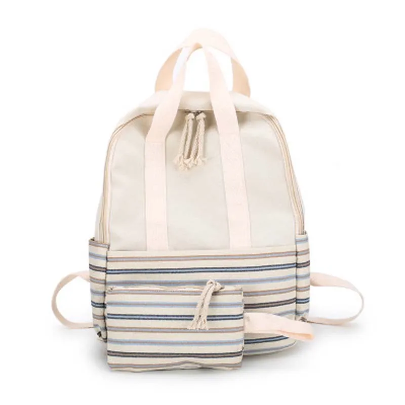 

Набор школьных рюкзаков для девочек, холщовые простые рюкзаки в полоску, походные сумки, сумка, 20 шт./лот
