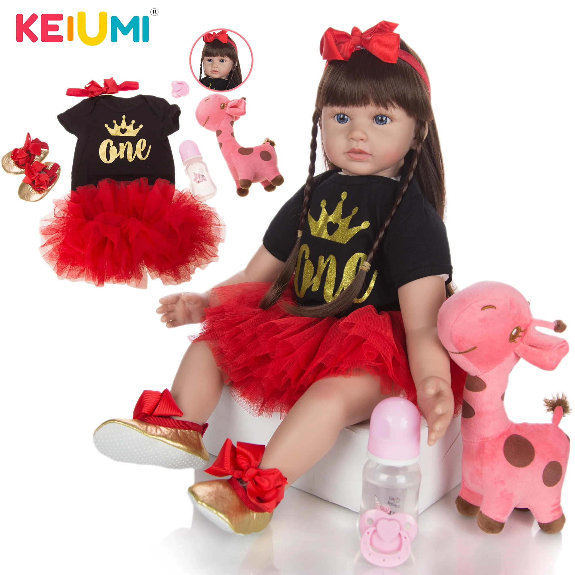 Кукла реборн KEIUMI 60 см тканевая детская игрушка Милая принцесса сделай сам