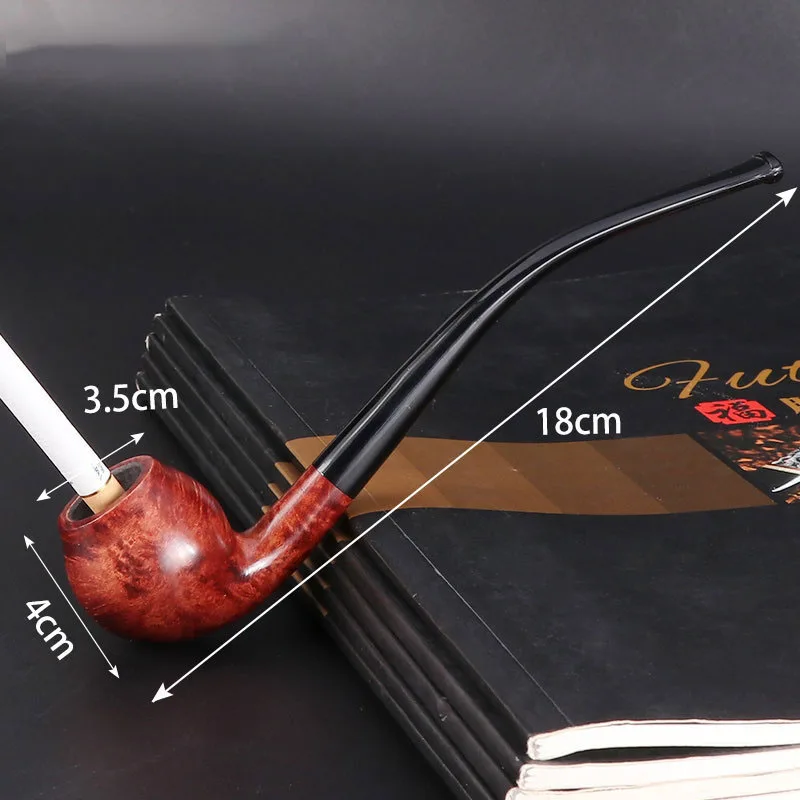 

Heather wood long pole reading pipe handmade solid wood long mouth filter pipe