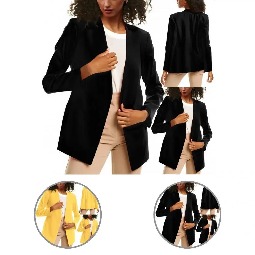 

Блейзер Женский деловой из полиэстера, стильный пиджак с V-образным вырезом, 4 цвета, повседневная одежда