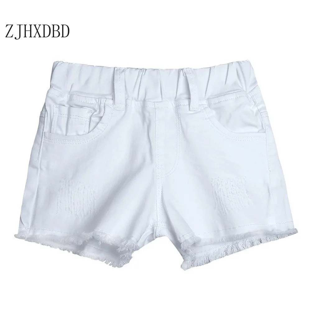 

2020 New Summer Clothes Korean Children's Wear Girls Shorts Wholesale Boy Girls Jeans Casual Hot Pants White Solid Short Pants