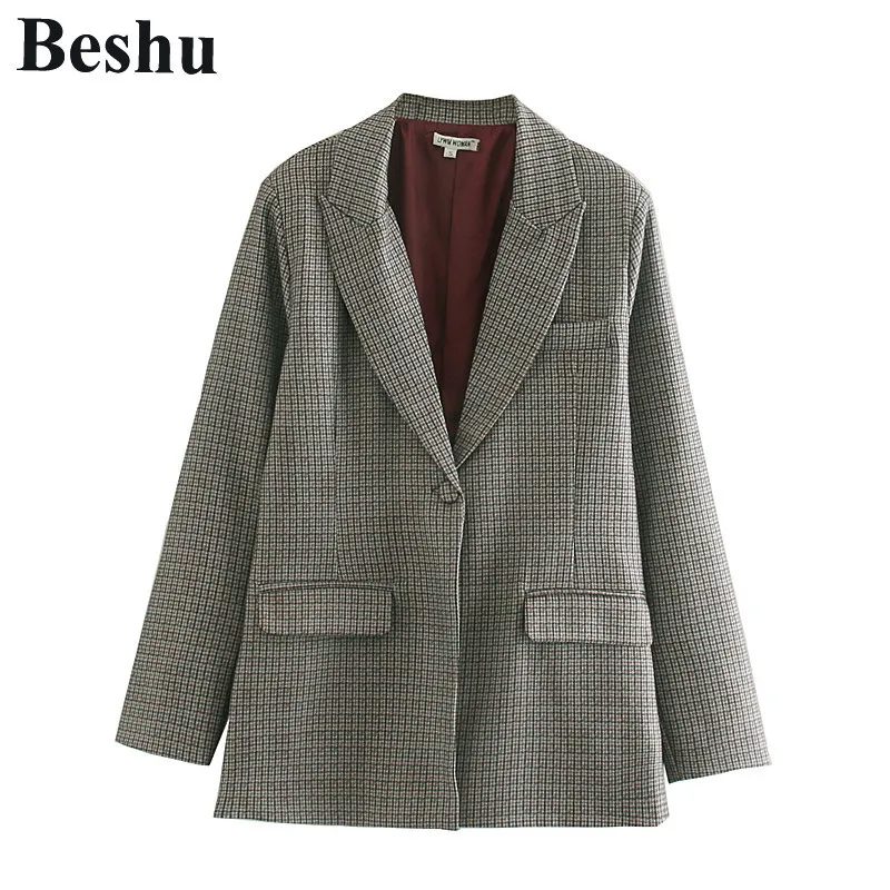 za 2019 coats and jackets women formal plaid blazer notched collar female office wear casual feminino coat top | Женская одежда