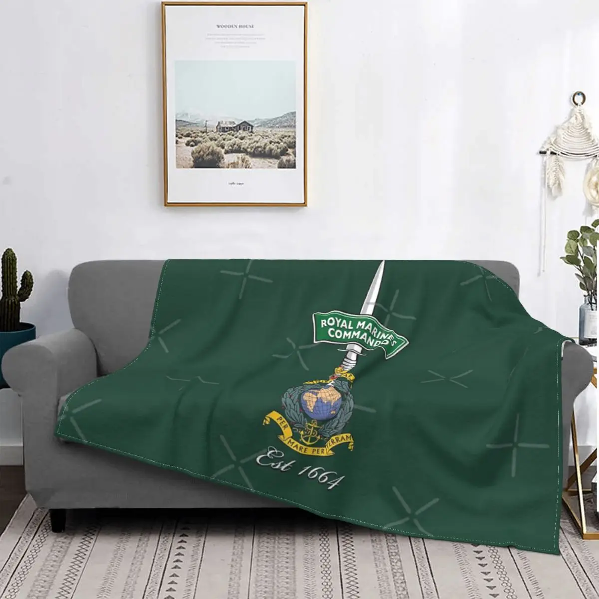 

Royal Marine comman-est 1664-Manta a cuadros para cama, cubierta de sofah, manta de verano para cama