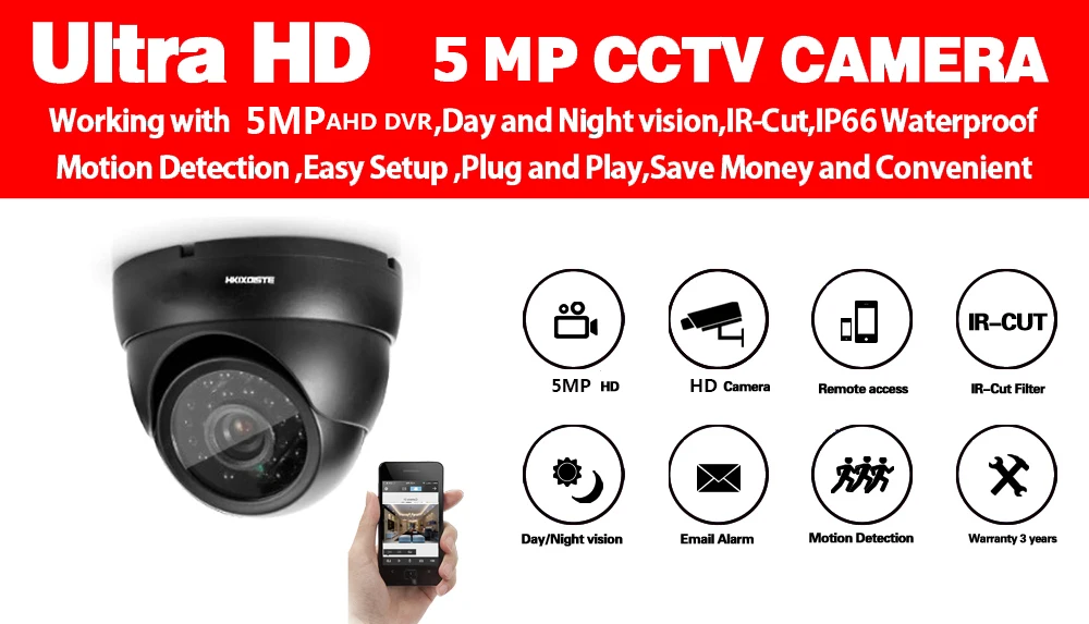 24 светодиодный ИК свет CCD реальный 5MP 4MP CCTV Мини купольная камера наблюдения HD камера Крытый День/ночное видение охранная AHD камера* 2