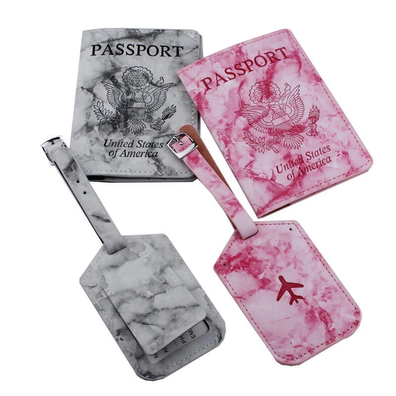 

1Set PU Leather Passport Holder Cover Wallet Couples Honeymoon Traveling Passport Case Accessories for Women Men