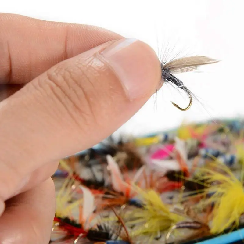 64 шт. сухих мушек бас Лосось Мухи нимфа и Стример Летать Рыболовный набор