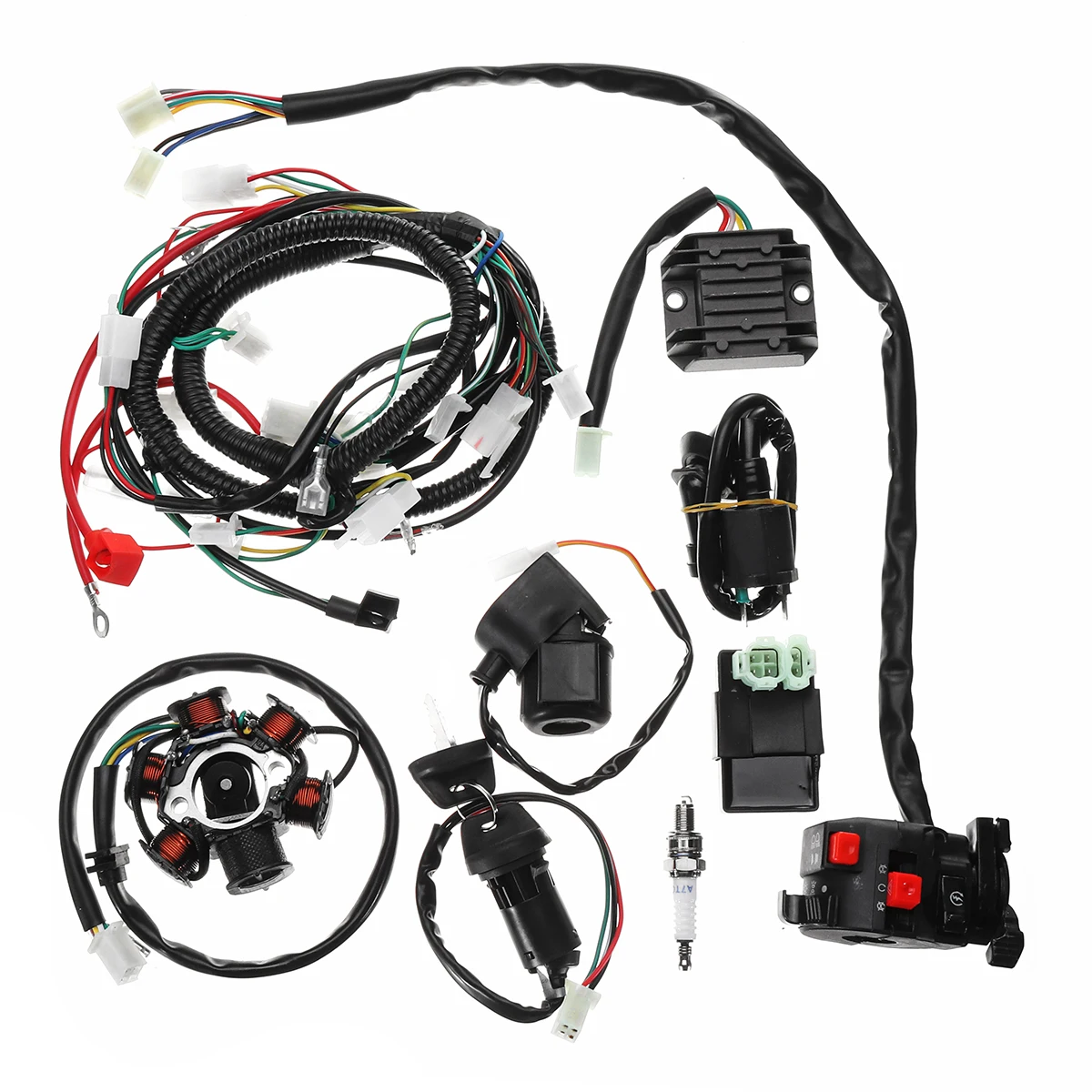 Полная электропроводка жгуты проводов катушка CDI для GY6 150CC ATV Quad Buggy Go Kart с