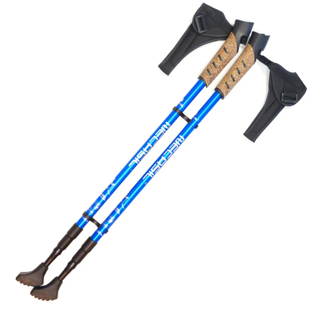 Bengalas de Caminhada Lote Nordic Acampamento Caminhadas Alumínio Ajustável Telescópica Alpenstock Trekking Pole Walking 2 Pçs - 14 Esporte e Lazer