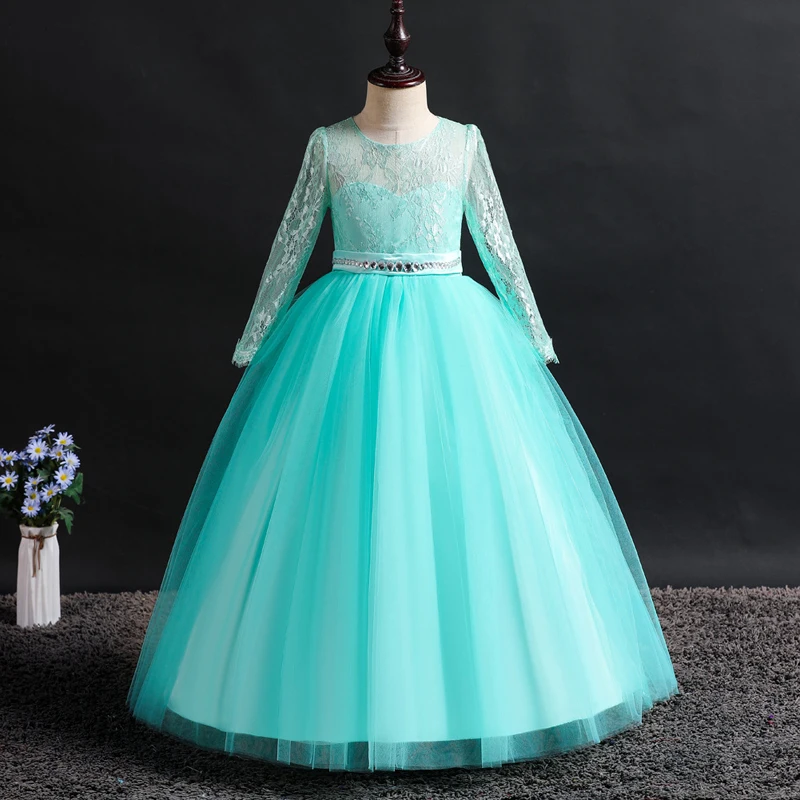 2020 летнее платье подружки невесты с длинными рукавами Детские платья для девочек
