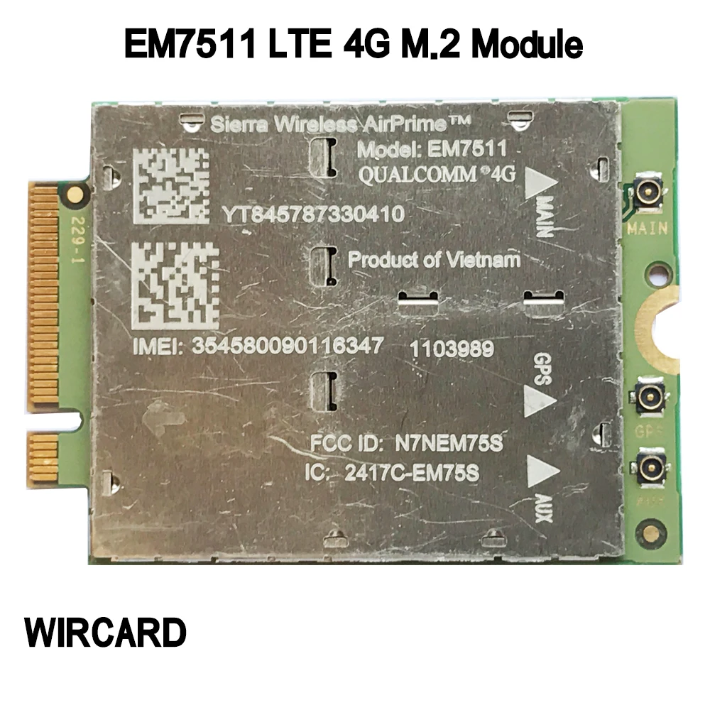 EM7511 M.2 LTE 4G сим-карту, модуль 4G FDD LTE, который не привязан к оператору сотовой связи LTE Cat12 для ноутбука