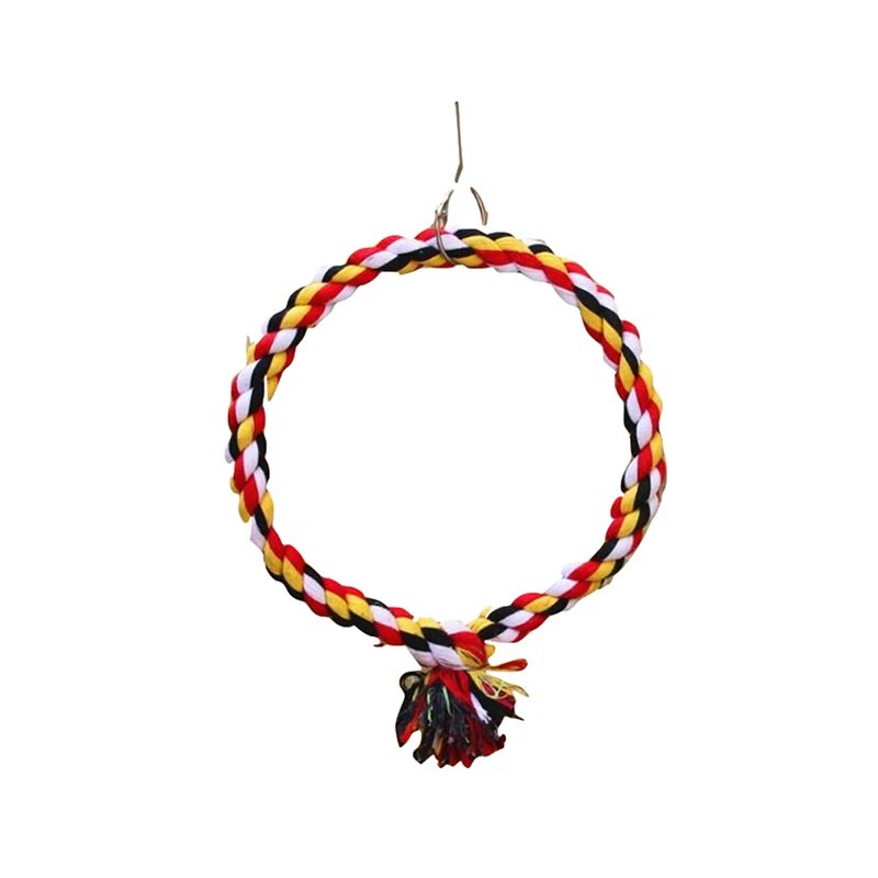 

Bird Perch Toy Round Cotton Rope Chewing Bar Parrot Swing Climbing Standing Toys With Bird Supplies