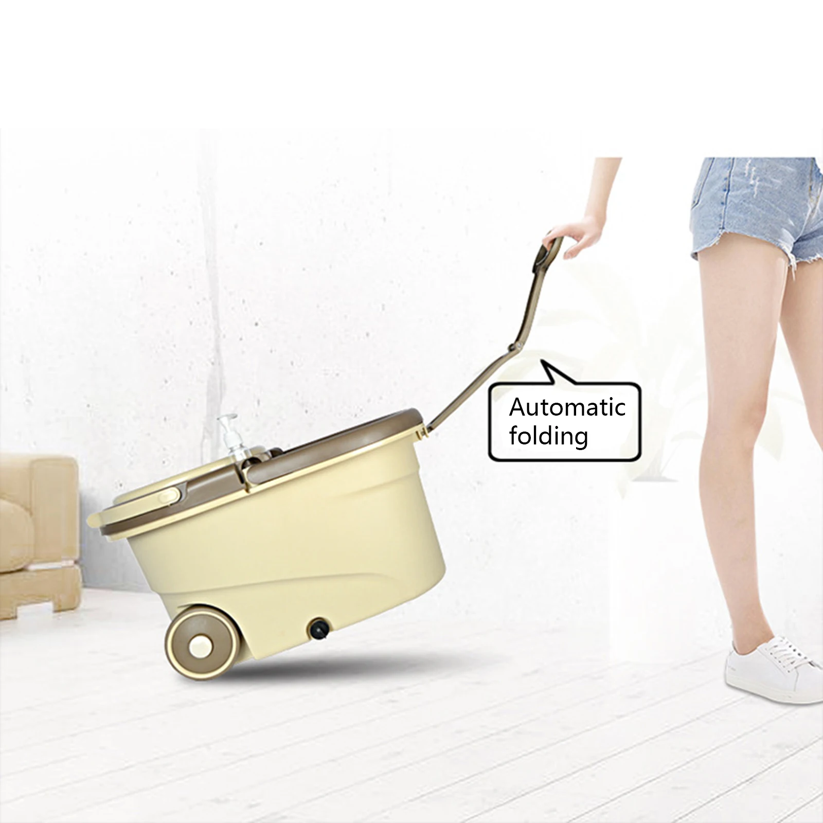 360 Вращающаяся Швабра для пола съемная швабра с ведром набор педалью ног