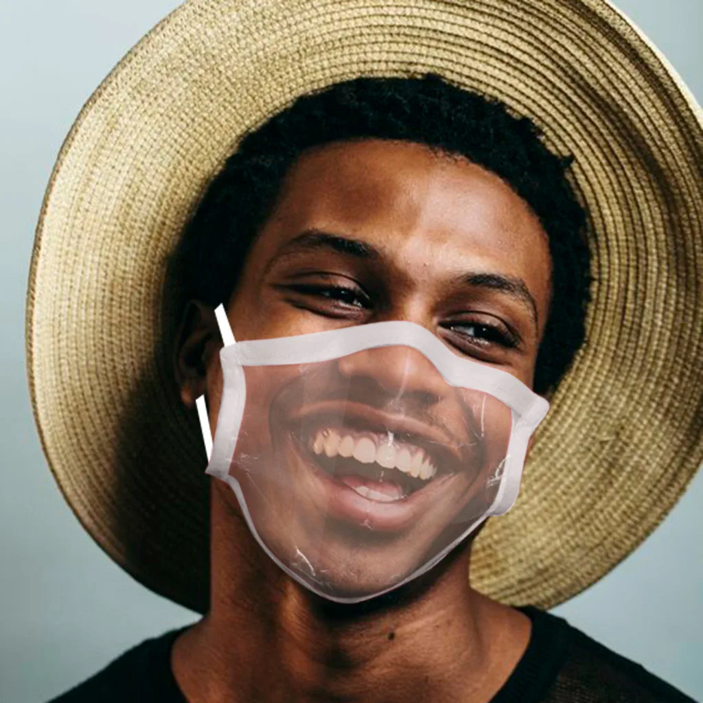 Маска для лица с ясным окном видимый выражение чехол глухого людей уход за кожей