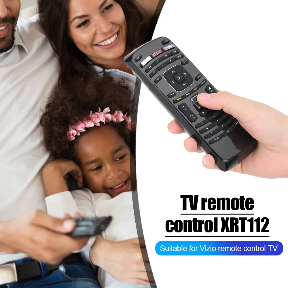 

XRT112 TV Remote Silicone Button LCD Smart TV Replacement for Vizio D650I-B2 E231I-B1 ABS Television Remote for Netflix