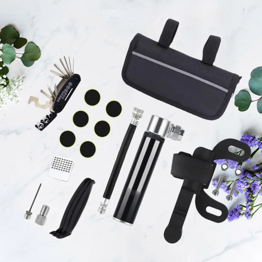 

1 Set of Tool Kit Tire Repair Pump Lever Road Bike Repair Multi Tools (Black)