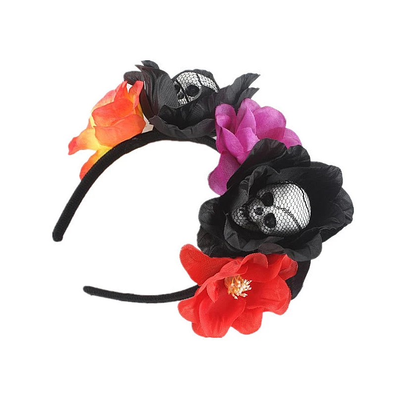 Кружевная повязка на голову с черепом в стиле Хэллоуин ободок для волос