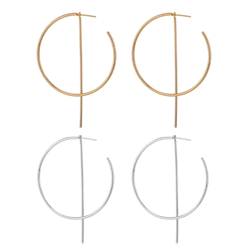 

Alloy Hoop Earrings Endless Hoop Earrings Girls Hoop Earrings Round Tube Hoop Earring Men and Women Silver Earring