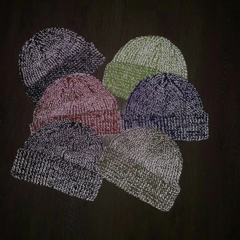 

BONJEAN Winter Hat 2020 Reflective Cap Beanie for Men and Women Casual Hat Knitted Night Hat Skullies Apparel Accessories BJ3513