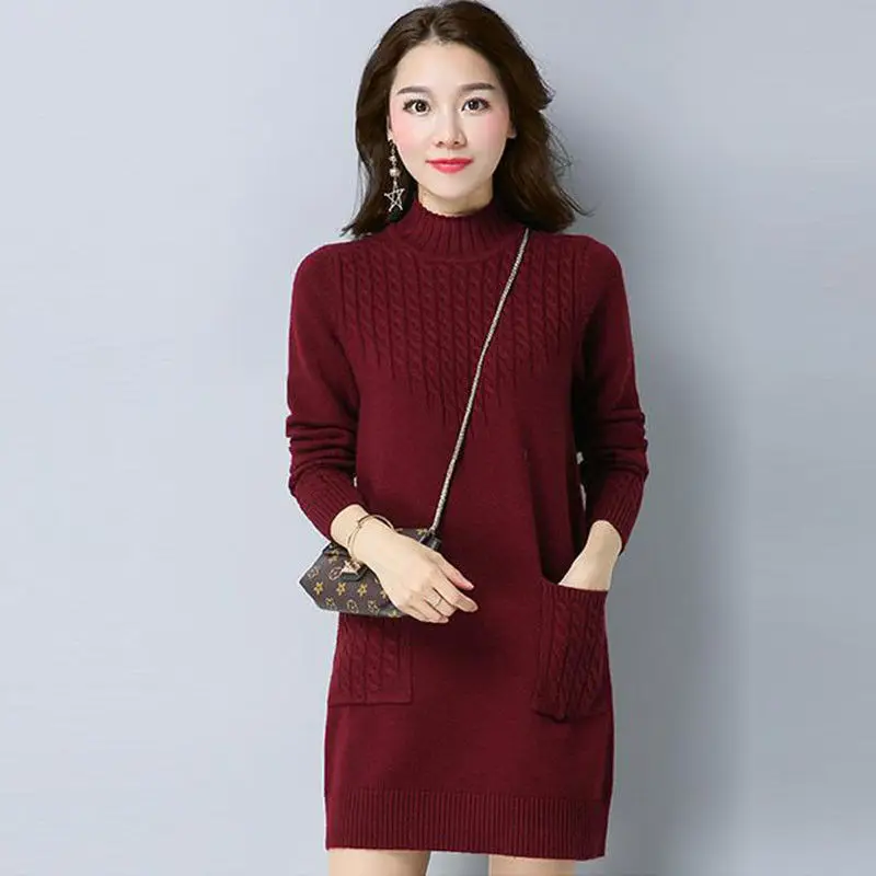 Новинка Осень-зима 2022 плотный теплый свитер Fdfklak с коротким воротником Женский