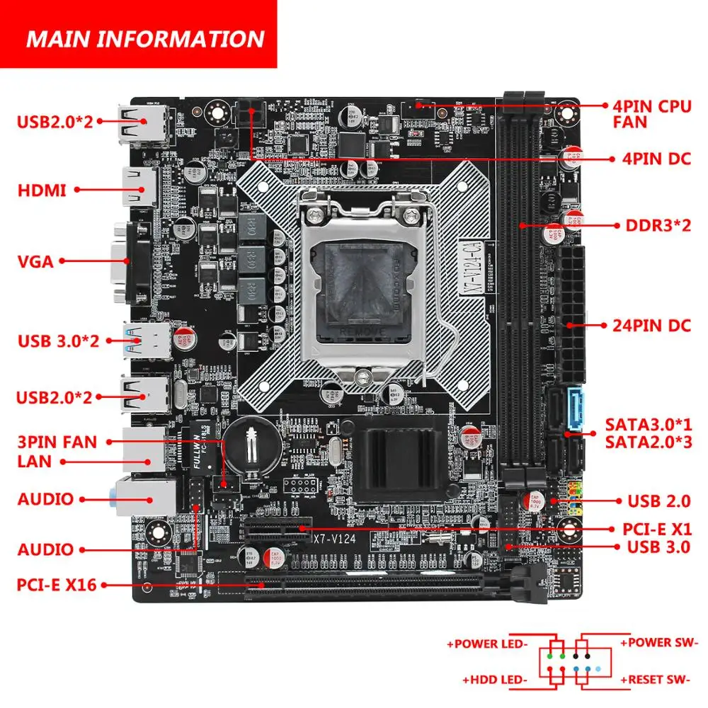 Verkaufen B75 Motherboard LGA 1155 Set Kit Mit Core I5-3570 CPU Unterstützung 16GB(2*8) DDR3 Ram Speicher X7-V124