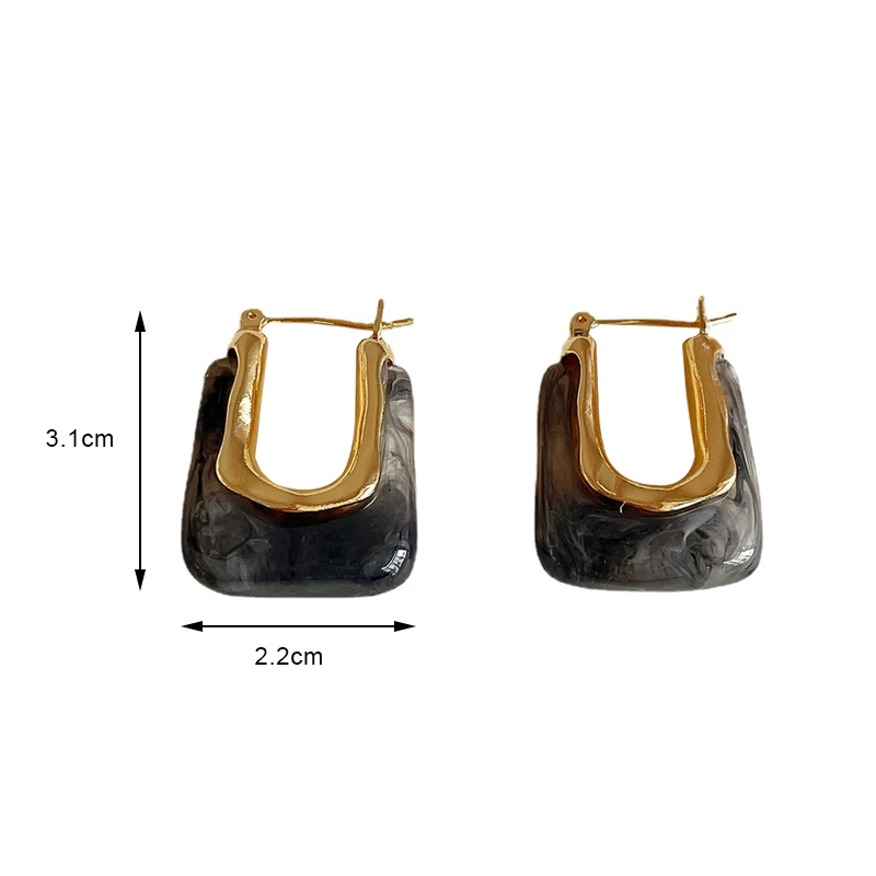 

Popular Big Acrylic Drop Earrings For Women 2021 Resin Large Square Earrings Trendy Geometric Acrylic Jewelry Accessories