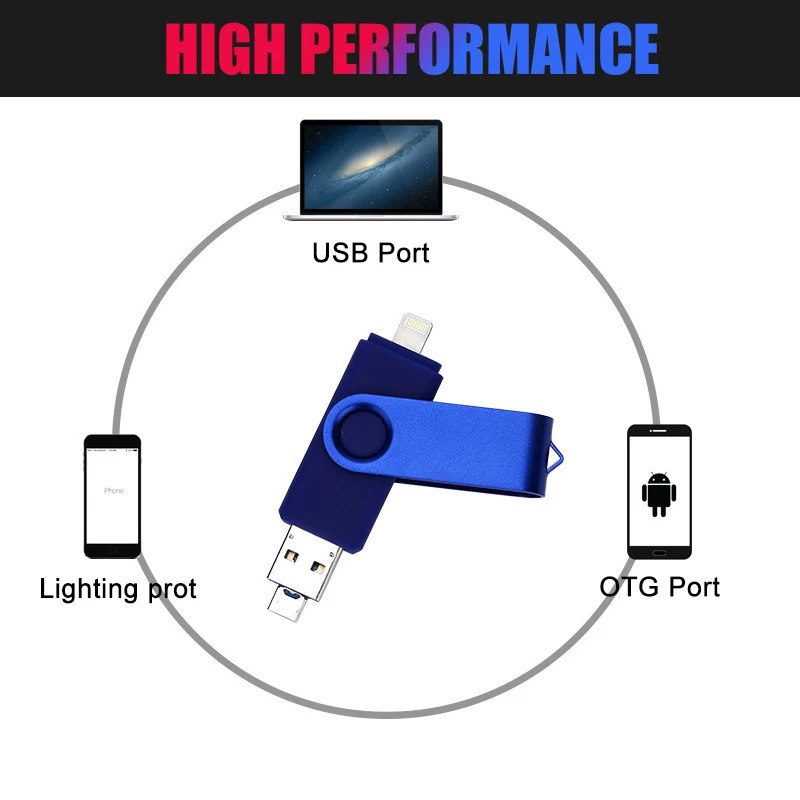 Флеш накопитель Lightning 3 в 1 128 ГБ 64 OTG Micro USB 32 16 4 8 256 ГБ|USB флэш-накопители| |