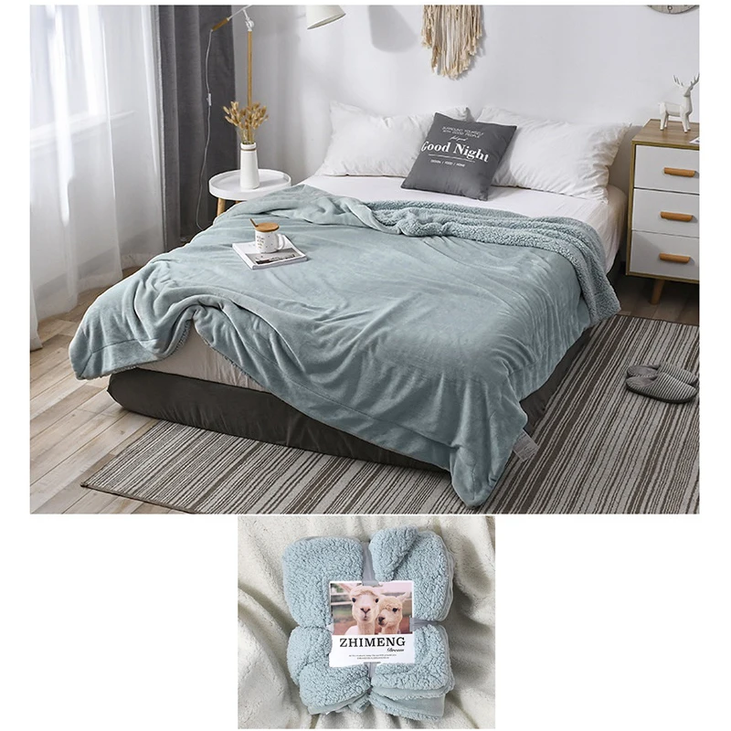 

Pure Color Lamb Velvet Double-sided Composite Process Thickening Warm and Skin-friendly Double-layer Single and Double Blanket