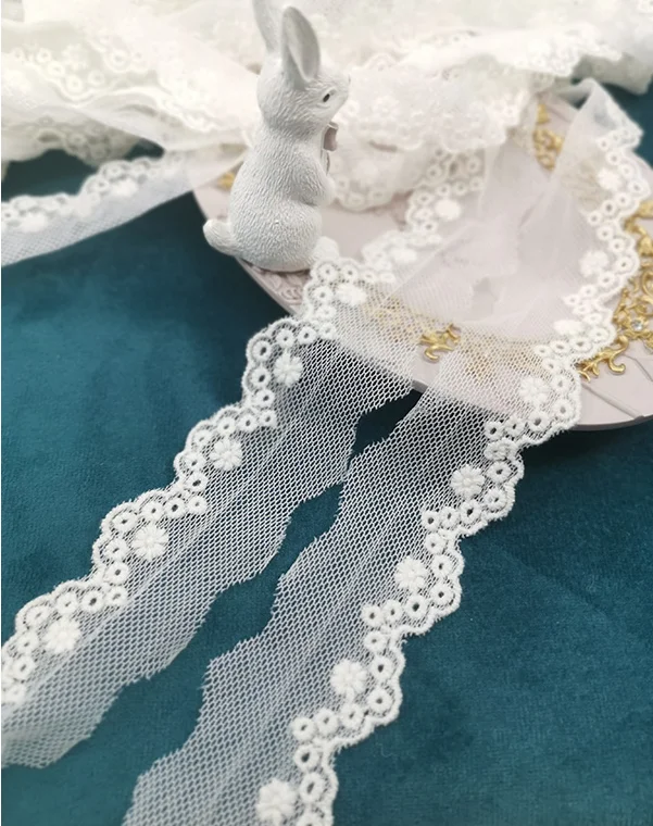 Бесплатная доставка 5 метров хлопковая декоративная вышивка цвета слоновой