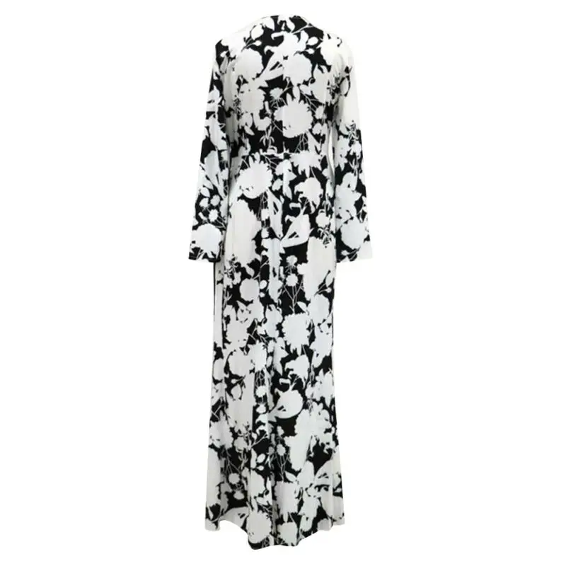 

Womens Ladies Floral Printed V-Neck Long Sleeve Summer Slim Fit Maxi Dresses New