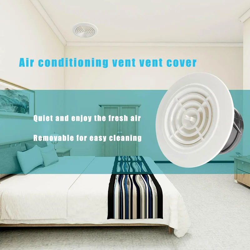 

Adjustable Air Ventilation Cover Round Ducting Ceiling Wall Hole Abs aAir Vent Grille Louver Kitchen Bath Air Outlet Fresh Syste