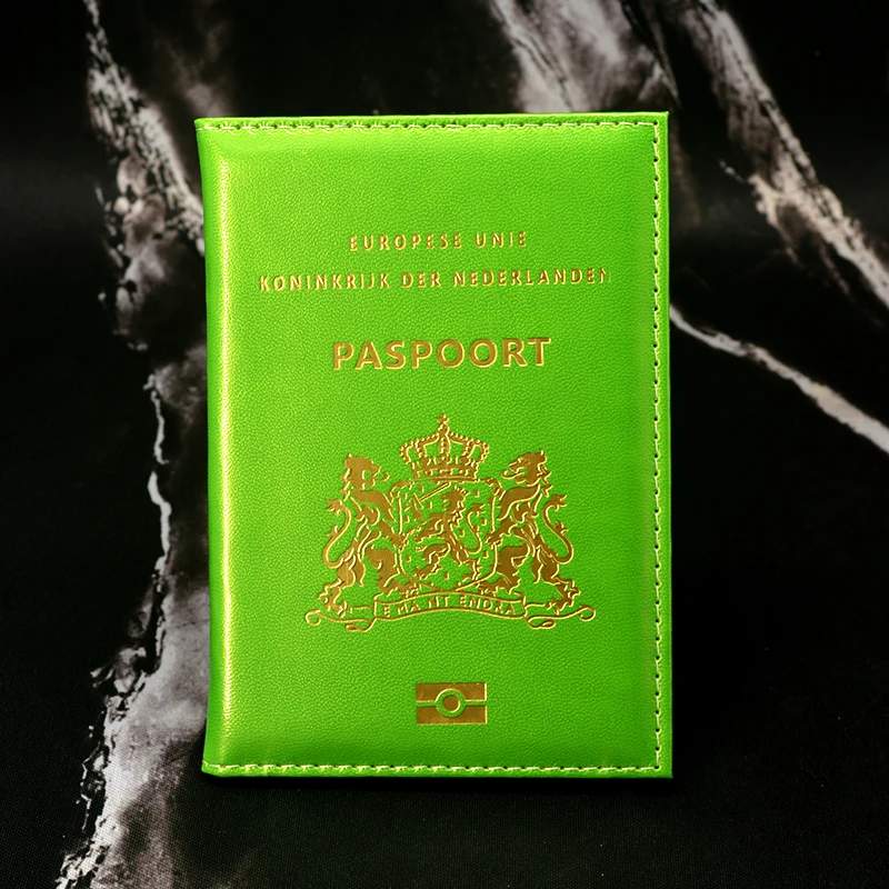 Зеленый Nederland Обложка для паспорта мягкая из искусственной кожи Nederland голландская Женская Обложка для паспорта Nederlanden netherland paspoортопедическая - Цвет: Зеленый