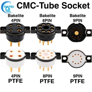 Трубчатый разъем CMC PTFE 4PIN 8PIN 9PIN позолоченные латунные штифты Bakelite U4A K8A B9A гнезда вакуумных трубок аудио DIY Крепление Шасси * 1